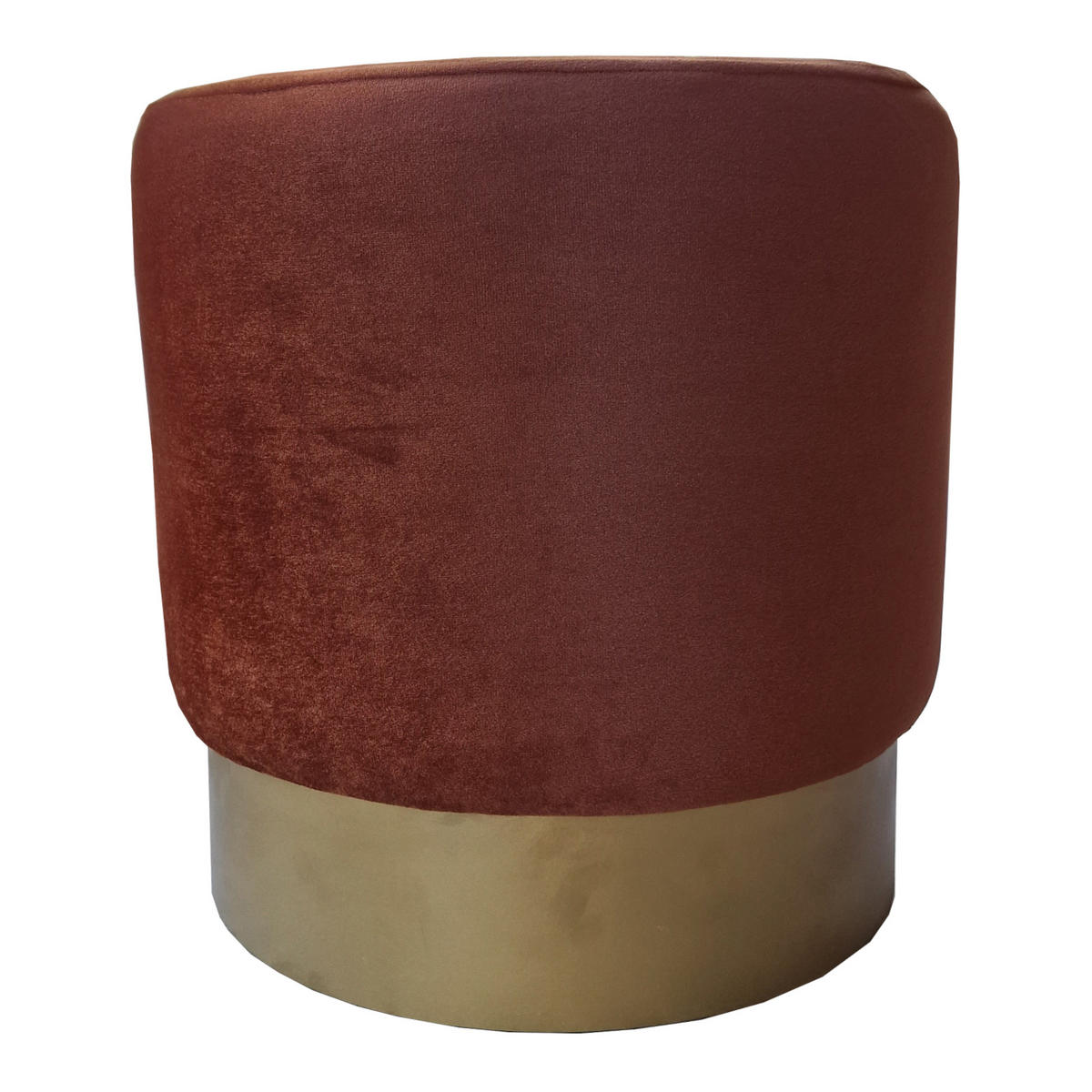 SITZHOCKER Larvik - Goldfarben/Orange, Kunststoff/Metall (40/40/40cm) - [en.casa]