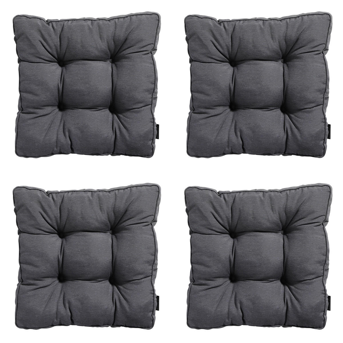 SITZKISSEN Panama 47/47 cm 4er-Set - Anthrazit, Textil (47/8/47cm) - Madison