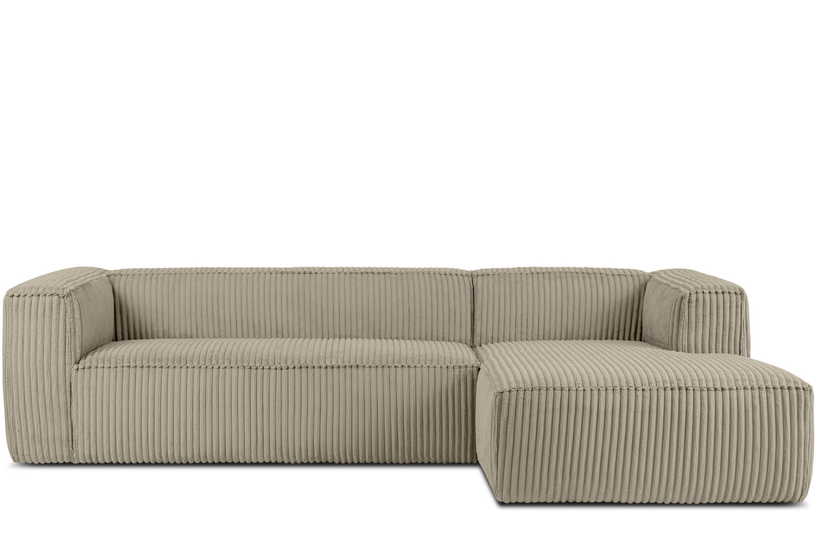 ECKSOFA-RECHTS FEROX Modern, Cord-Stoff, beige - Beige, Textil (305/175cm) - KONSIMO®
