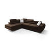 ECKSOFA KONGO RBN04, Eckcouch in L-Form mit Schlaffunktion, Farbe: Dunkelbraun, Velourstoff, Ottomane Links - Dunkelbraun, Textil (272/200cm) - O-Sofa