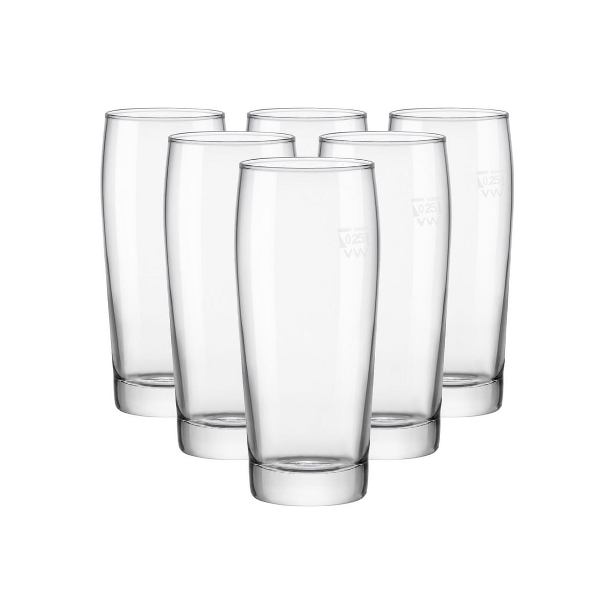 WILLI BECHER GEEICHT transparent 0,25 l 6er Set - Transparent, Glas (0.25L) - Van Well