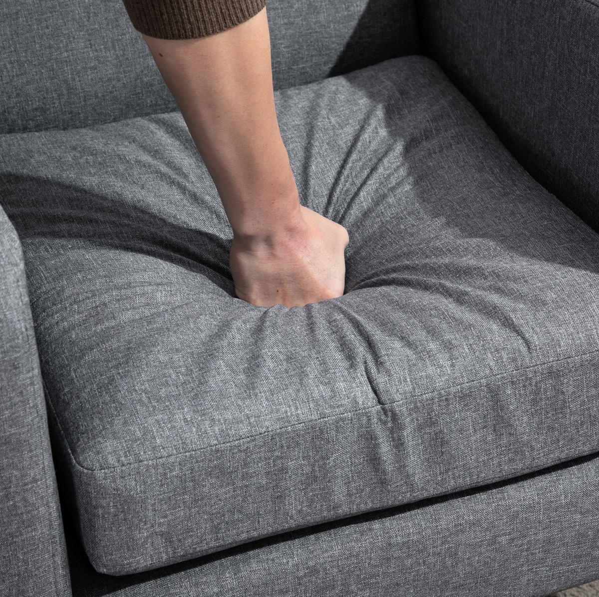 SESSEL 72/74/66 cm Hellgrau aus Polyester - Hellgrau, Textil (72/74/66cm) - OKMYHOME