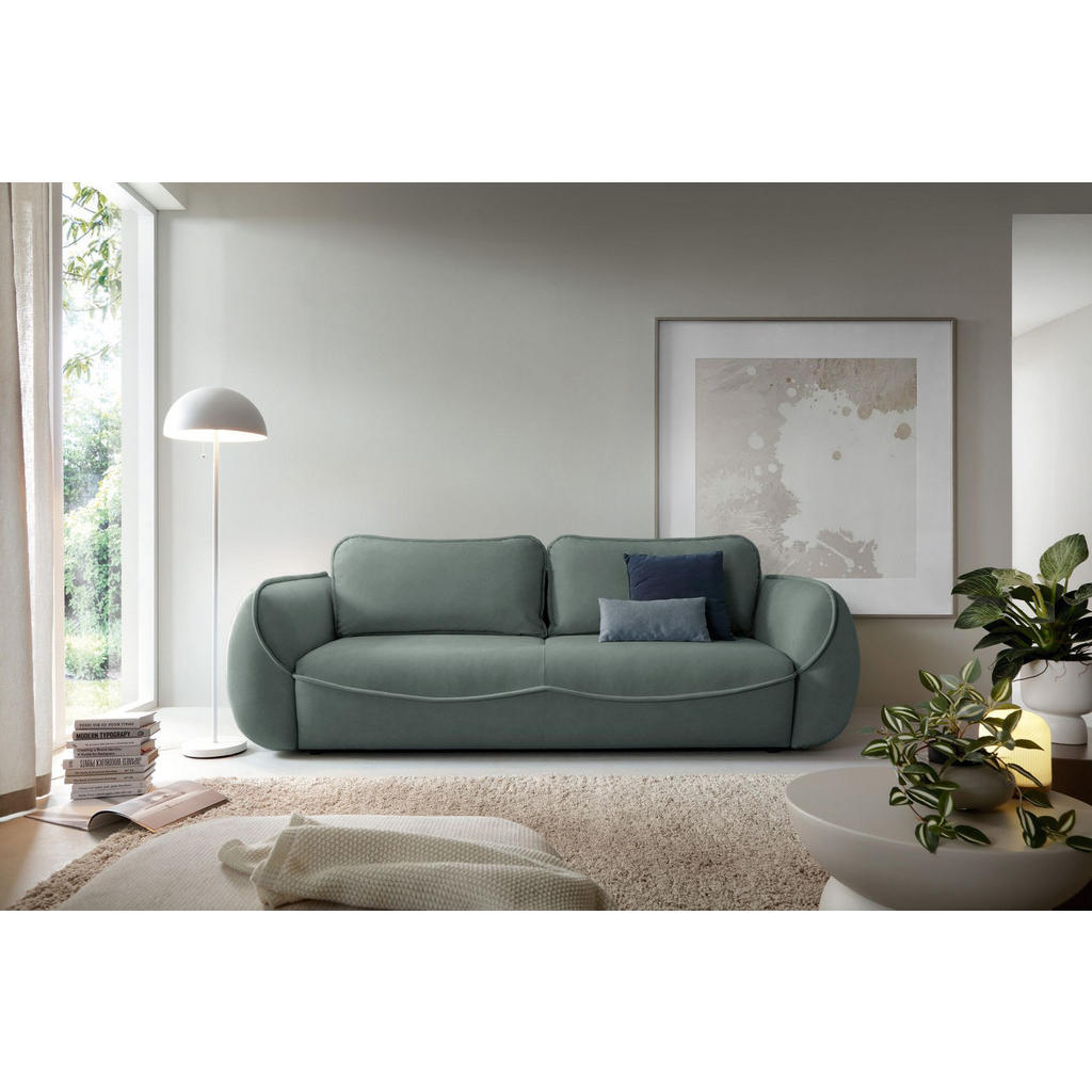 Thumbnail - Selsey 3-Sitzer, Hellgrün, Textil, 257x90x114 cm, Wohnzimmer, Sofas & Couches, Schlafsofas