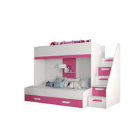 ETAGENBETT 90/200 cm - Pink/Weiß, Holz (90/200cm) - Abiks Möbel