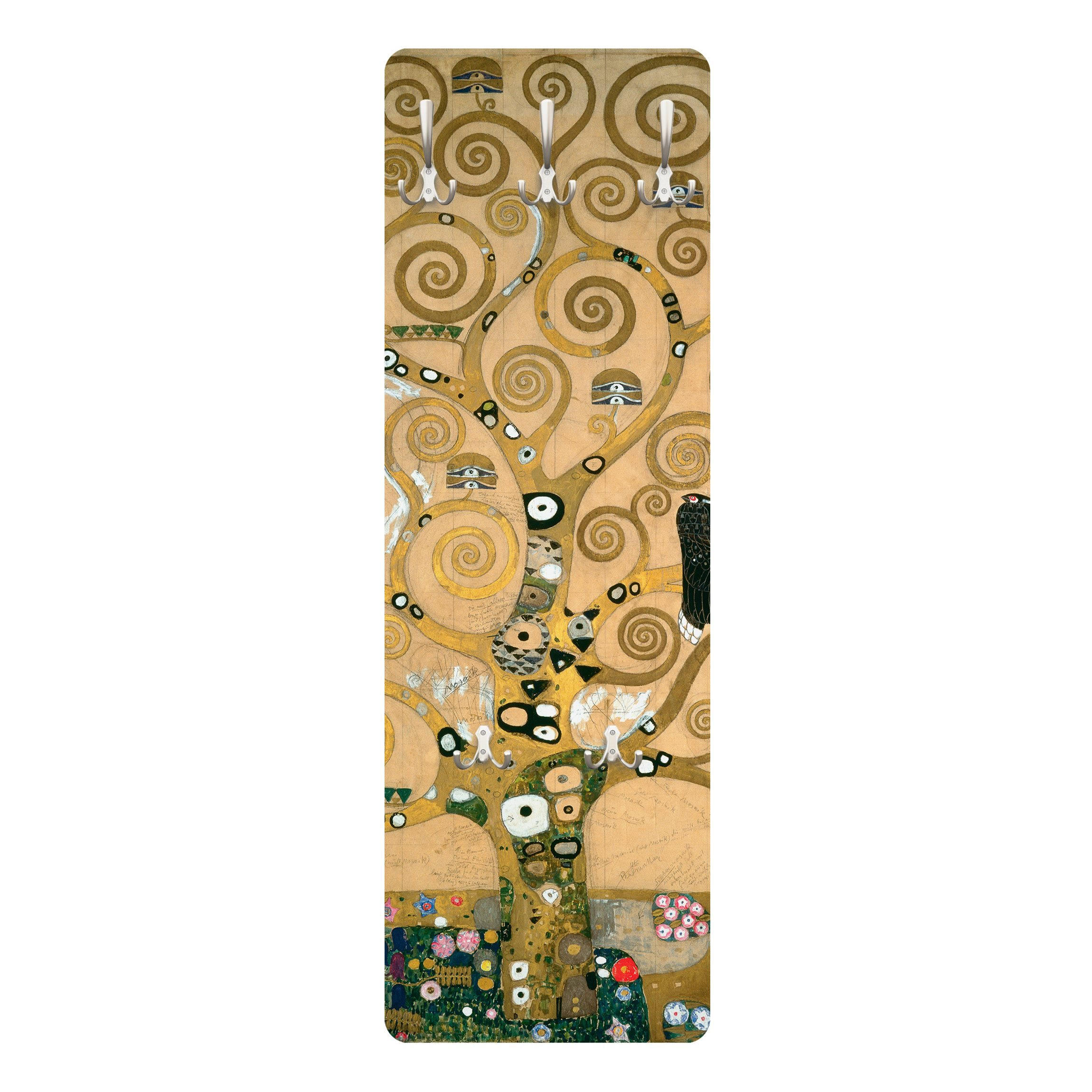 WANDGARDEROBE - Gustav Klimt - Der Lebensbaum 34/105 cm - Goldfarben, Holzwerkstoff (34/105/1.6cm) - Bilderwelten