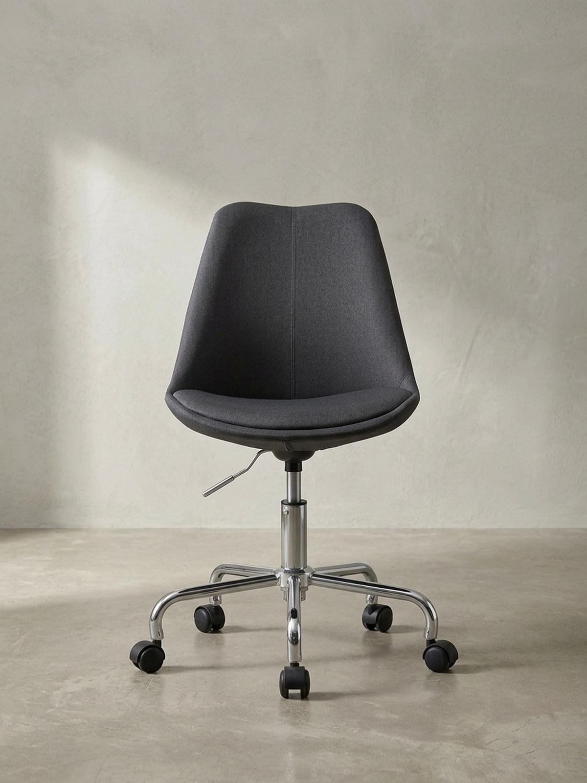 SCHALENSTUHL mit 360° Drehfunktion MESCHIO, Schwarz 65x65x94 cm - Silberfarben/Schwarz, Textil/Metall (65/94/65cm) - KADIMA DESIGN