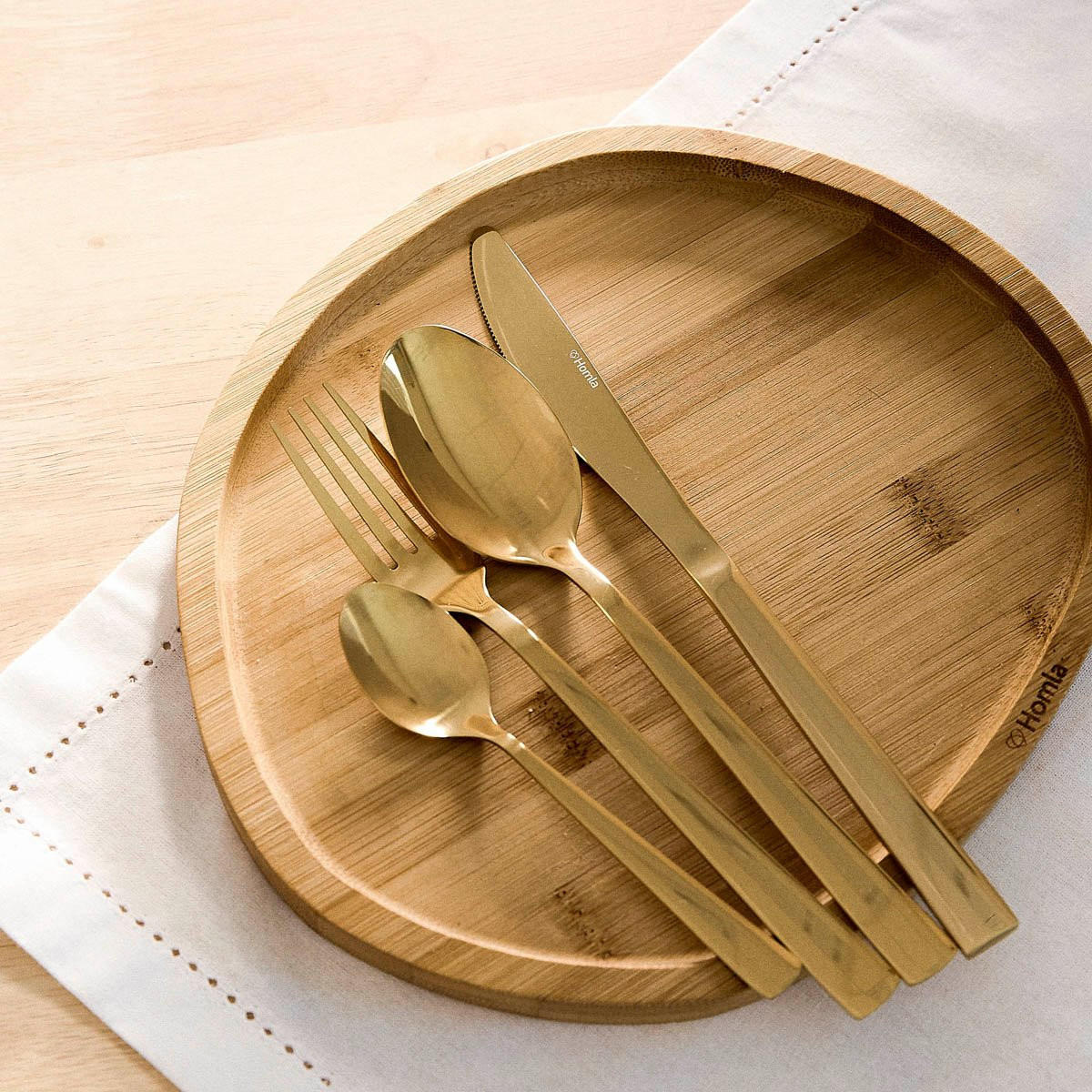 BESTECKSET Fabro Gold 24-tlg. - Goldfarben, Metall - Homla