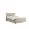 BOXBETT mit Bettkasten Matratze Topper LATINO stoff Velvet 140x200 cm Ecru H3-Bonell - Ecru, Holz/Holzwerkstoff (140/200cm) - Kaiser Möbel