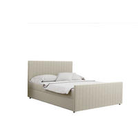 BOXBETT mit Bettkasten Matratze Topper LATINO stoff Velvet 160x200 cm Ecru H2-Pocket - Ecru, Holz/Holzwerkstoff (160/200cm) - Kaiser Möbel
