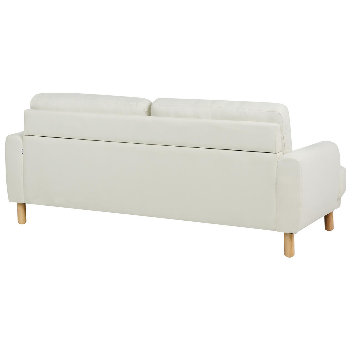 3-SITZER-SOFA Stoff cremeweiß Tuve - Hellbraun/Weiß, Textil (199/85/90cm) - Beliani