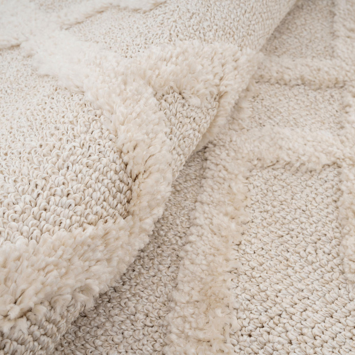 WEBTEPPICH Sade Beige - Beige, Textil (120/170cm) - Kukoon Rugs