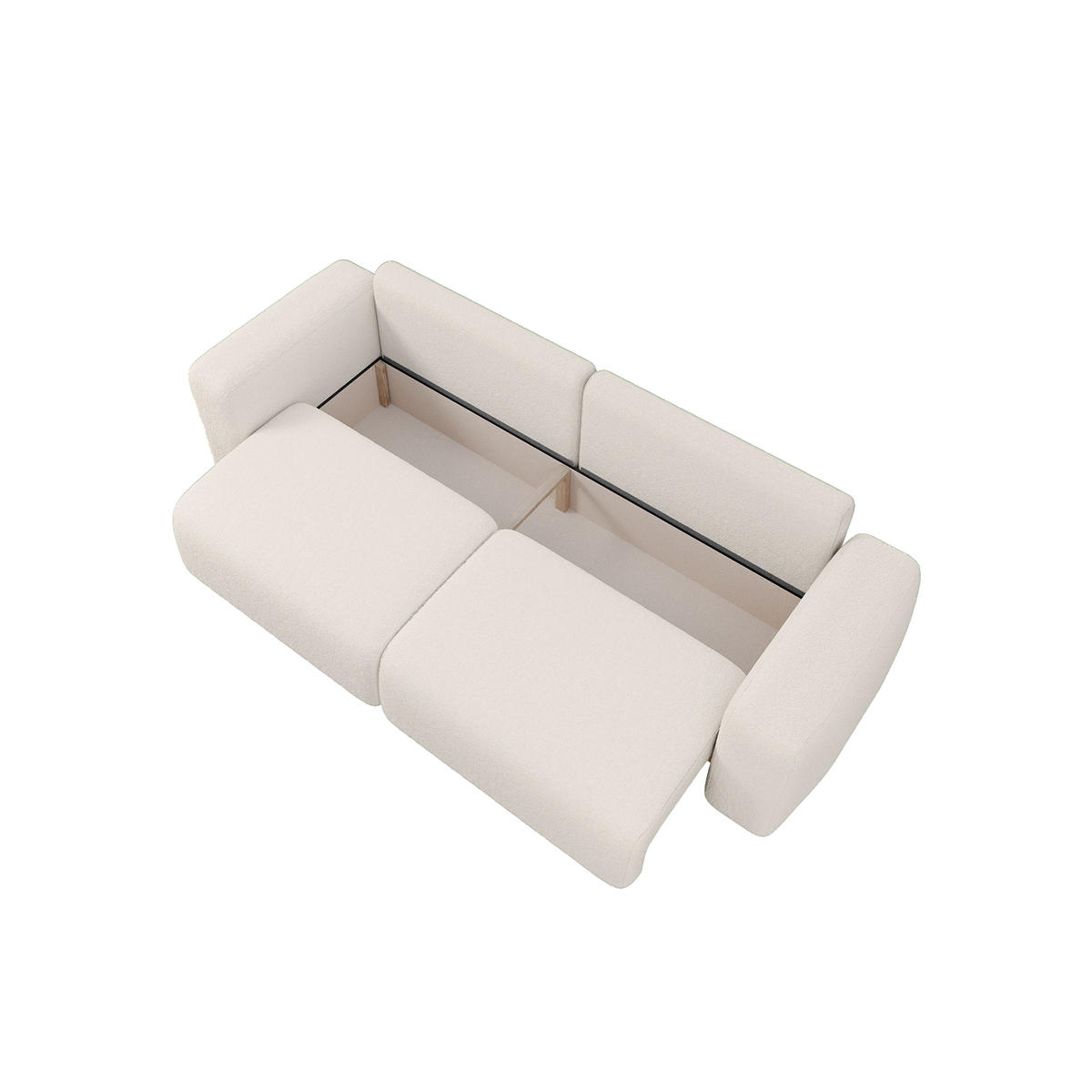 SOFA TALW mit Schlaffunktion, Weiß - Weiß, Textil (255/85/105cm) - Fedve