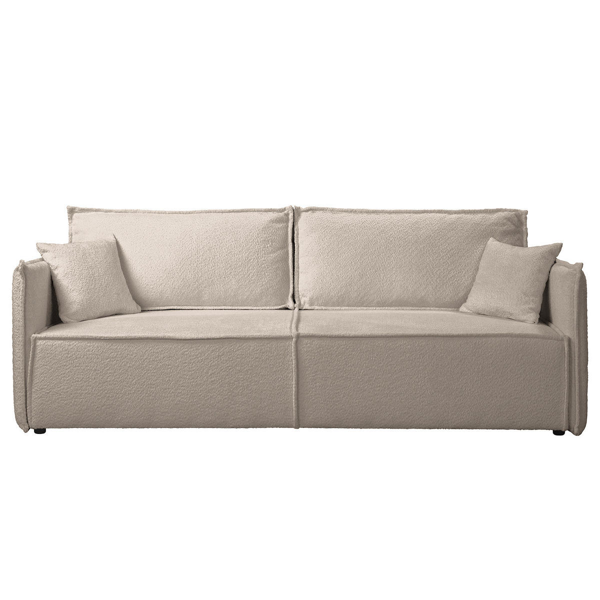 SCHLAFSOFA - Taupe/Schwarz, Kunststoff/Textil (221/70/105cm) - home24