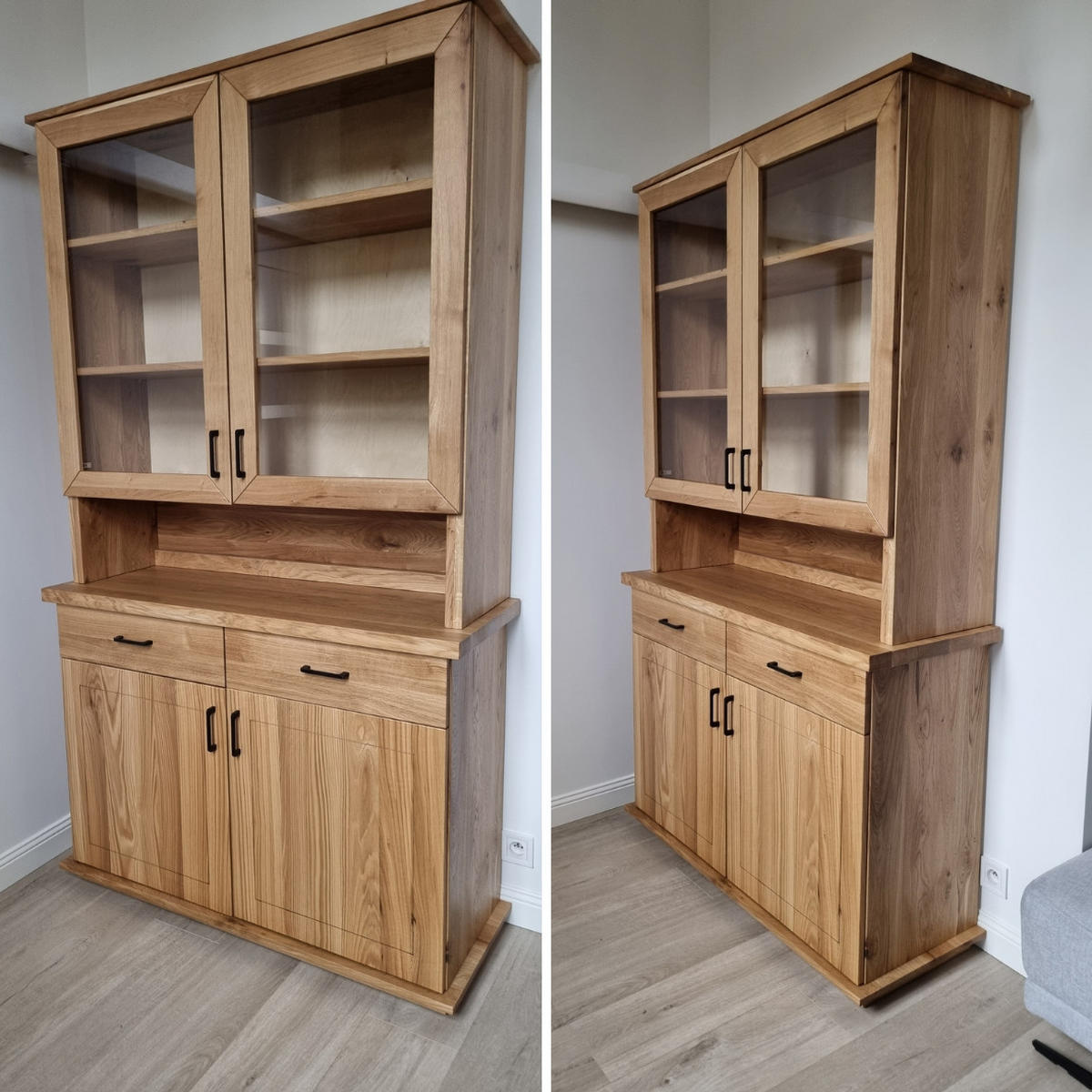 HOLZVITRINE für Wohn- und Esszimmer MONTE - Eichefarben, Holz (120/210/45cm) - Rawood Furniture