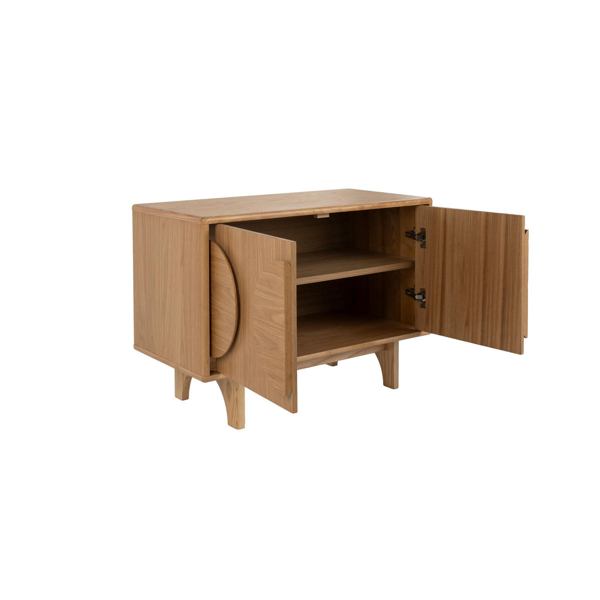 SIDEBOARD Groove mit 2 Türen Eichenholz Natur - Naturfarben, Holzwerkstoff (82/58/40cm) - Zuiver