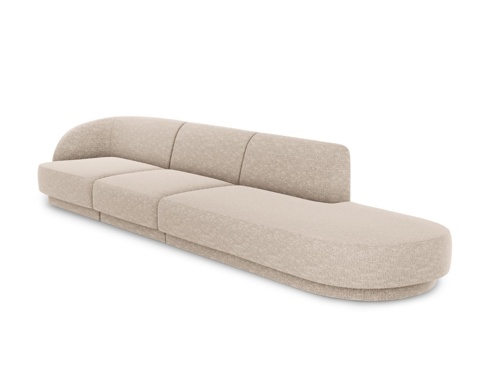 RECHTES-SOFA Miley aus Chenille-Stoff beige 4 Sitzplätze - Beige, Textil (90/70/323cm) - Micadoni