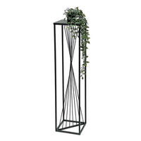 BLUMENHOCKER Eckig Metall Schwarz 100 cm 96458 - Schwarz, Metall (24/100/24cm) - DanDiBo