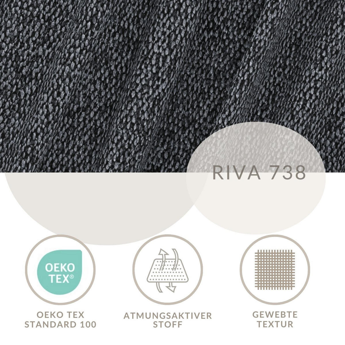 POLSTERBETT Maumere Graphit 160/200 cm im Webstoff - Schwarz/Graphitfarben, Holz/Holzwerkstoff (160/200cm) - Maison de Reve