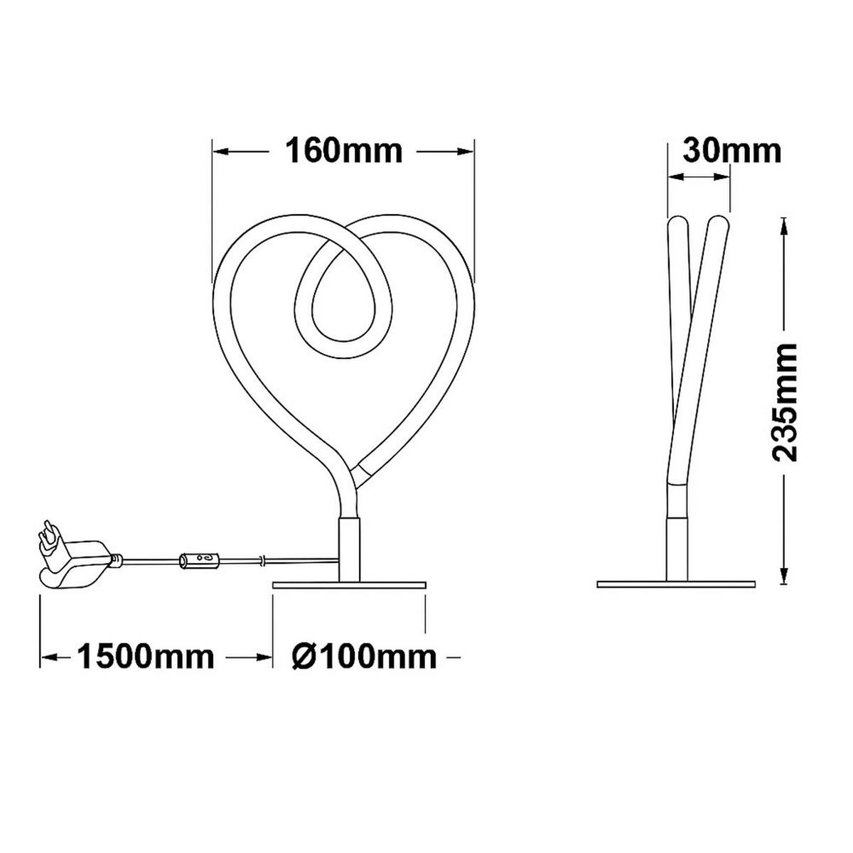 LED TISCHLEUCHTE Amore Gold - Goldfarben, Metall (16/10/23.5cm) - Globo Lighting