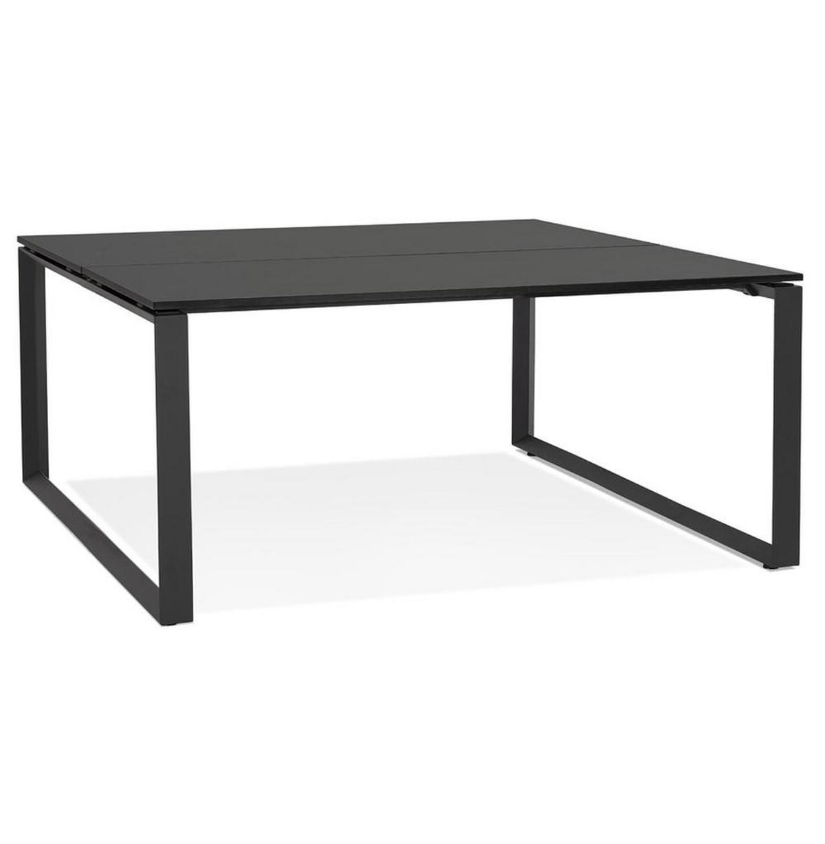 SCHREIBTISCH Quadratisch Groß Für Homeoffice XERAL, Schwarz 140x140x74 cm - Schwarz, Holzwerkstoff/Metall (140/140/74cm) - KADIMA DESIGN