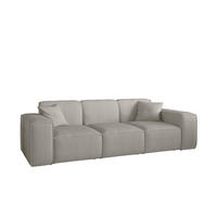SOFA Celes Premium 3-sitzer Stoff Scala - Hellgrau, Holzwerkstoff/Textil (225/73/88cm) - Fun Möbel