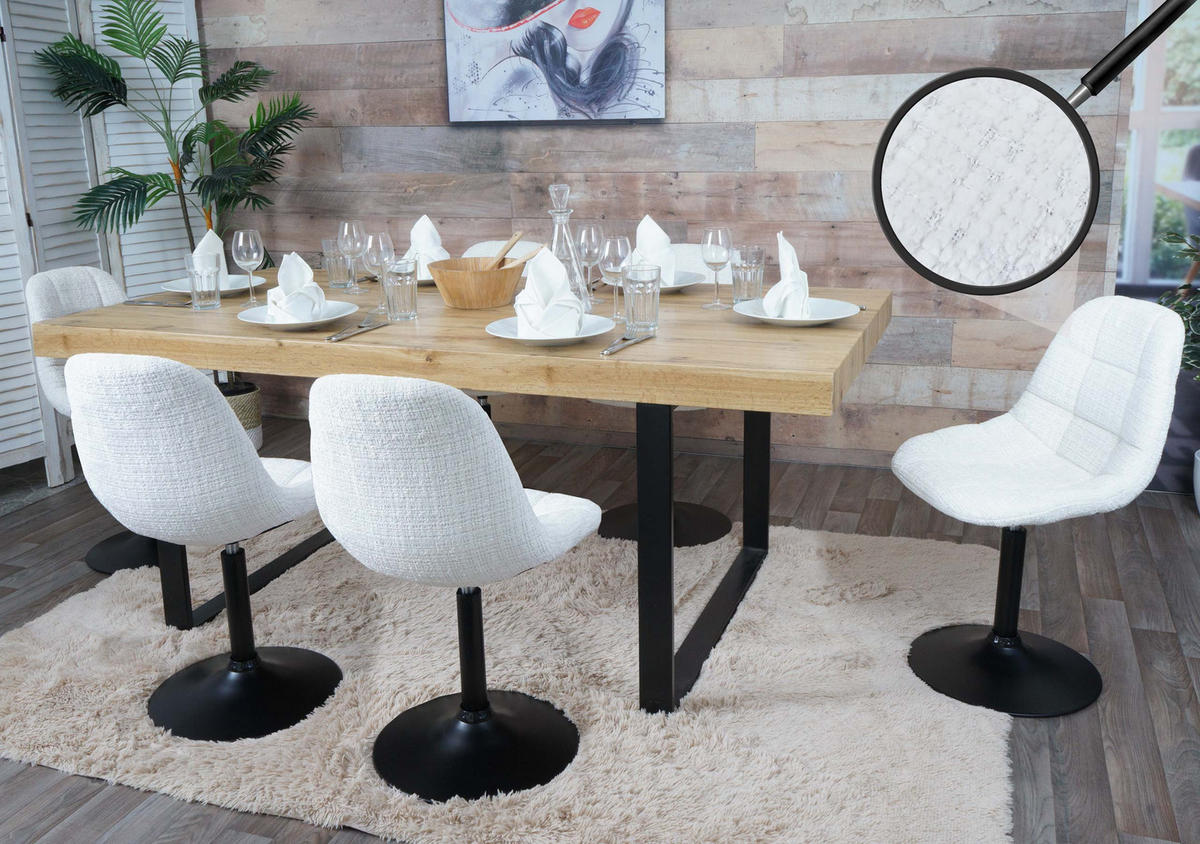 ESSZIMMERSTUHL Cremeweiß 6er-Set - Creme/Weiß, Textil (47/83/43cm) - MCW