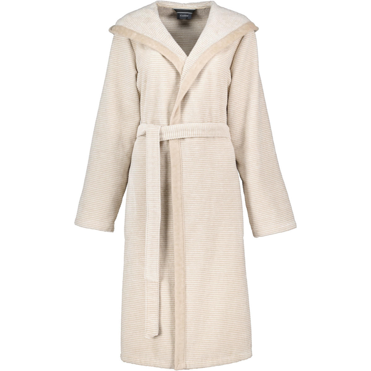 BADEMANTEL DAMEN KAPUZE TWO-TONE 6425 NATUR - 33 - Beige, Textil (Mnull) - Cawoe