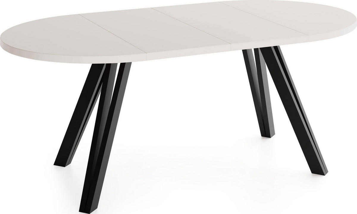 ESSTISCH Ravero runder ausziehbarer, Kaschmir 100-180/100/77 cm - Kaschmir/Beige, Holz/Holzwerkstoff (100/180/76.5cm) - WFL GROUP
