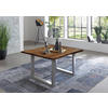 ESSTISCH NOAH - Silberfarben/Braun, Holz/Metall (90/90/77cm) - SAM