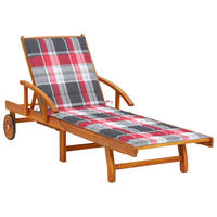 SONNENLIEGE mit Auflage Akazie Massivholz - Braun, Holz (67/85/200cm) - furnicato