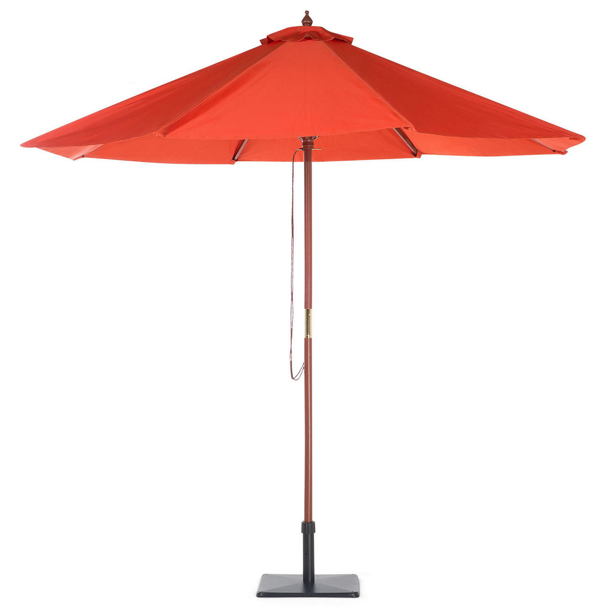 SONNENSCHIRM 270 cm rot Toscana - Dunkelbraun/Rot, Textil (270/270cm) - Beliani