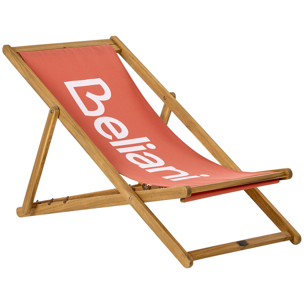 GARTENLIEGE Rot Anzio - Hellbraun/Rot, Textil (54/70/97cm) - Beliani