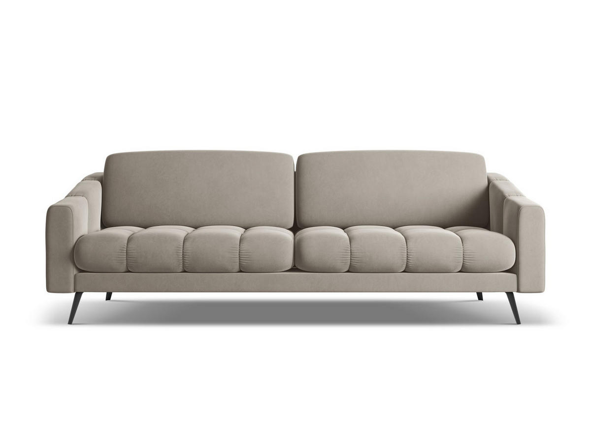 4-SITZER-SOFA Samt Stoff Grau - Taupe/Schwarz, Textil/Metall (238/80/95cm) - Makamii