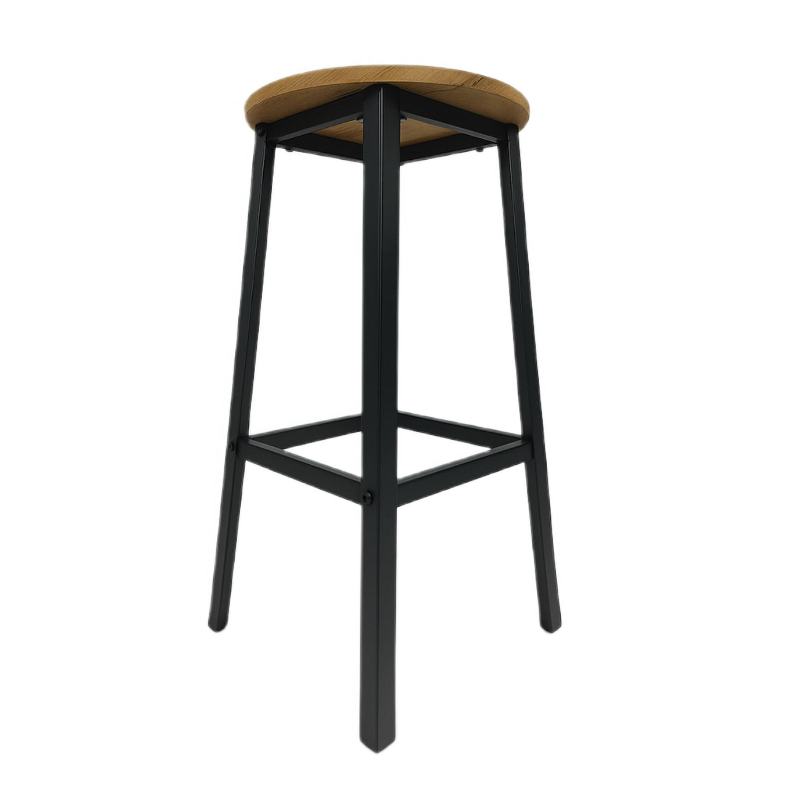 BARHOCKER 2er-Set Metall Hellbraun - Hellbraun, Holzwerkstoff/Metall (32/65/32cm) - Begryf