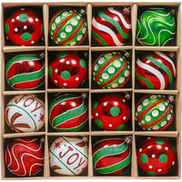 WEIHNACHTSKUGELN 16-teiliges Set 8 cm Rot Grün Weiß - Multicolor, Kunststoff (8/8/8cm)