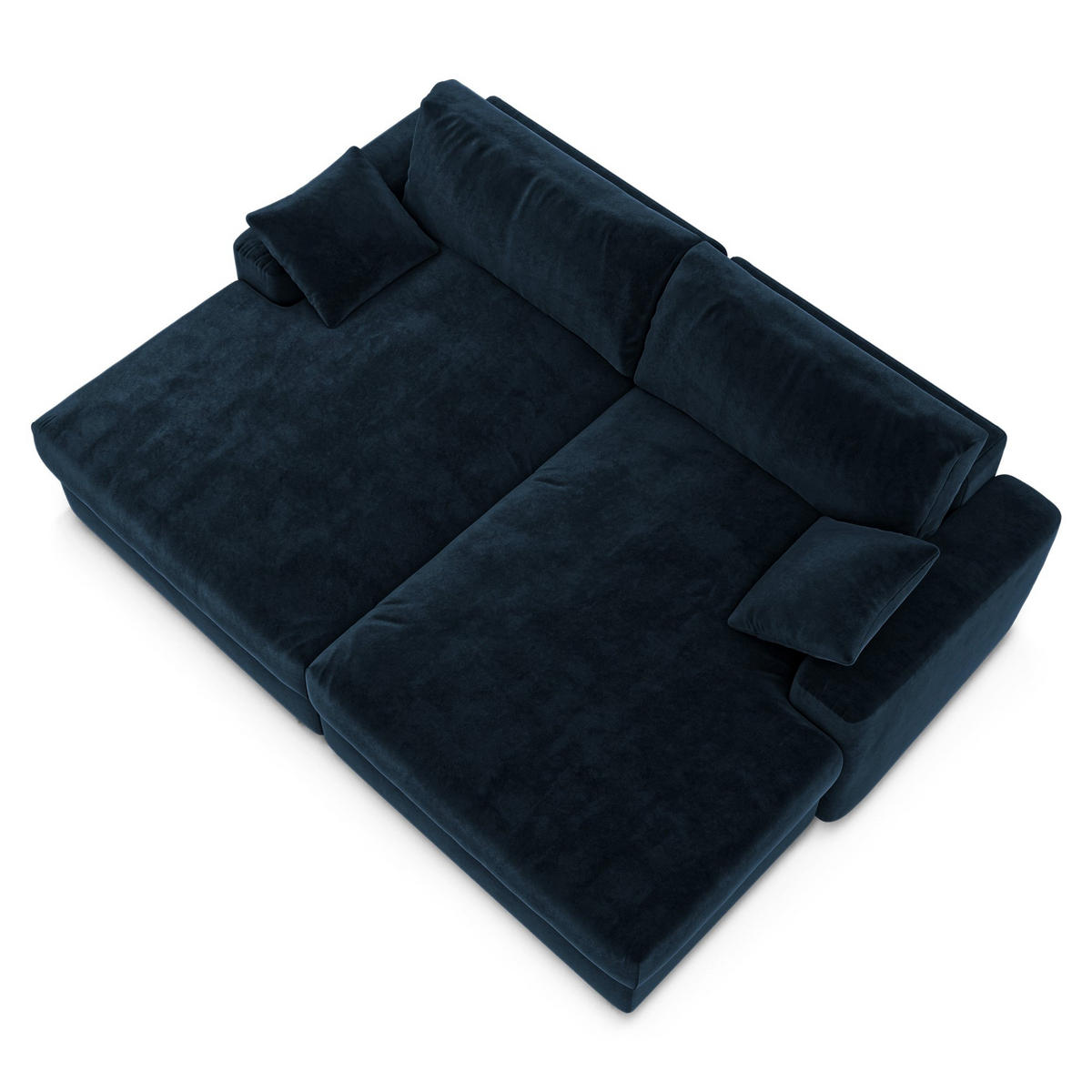 SOFA PLUM Samt Mitternachtsblau 260cm - Blau/Dunkelblau, Textil (260/83/155cm) - Premium Interiors