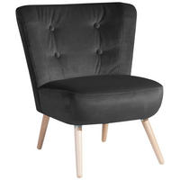 SESSEL Kassi Bezug Samtvelours Buche natur / anthrazit - Anthrazit, Kunststoff (69/80/68cm) - 58aufmkessel