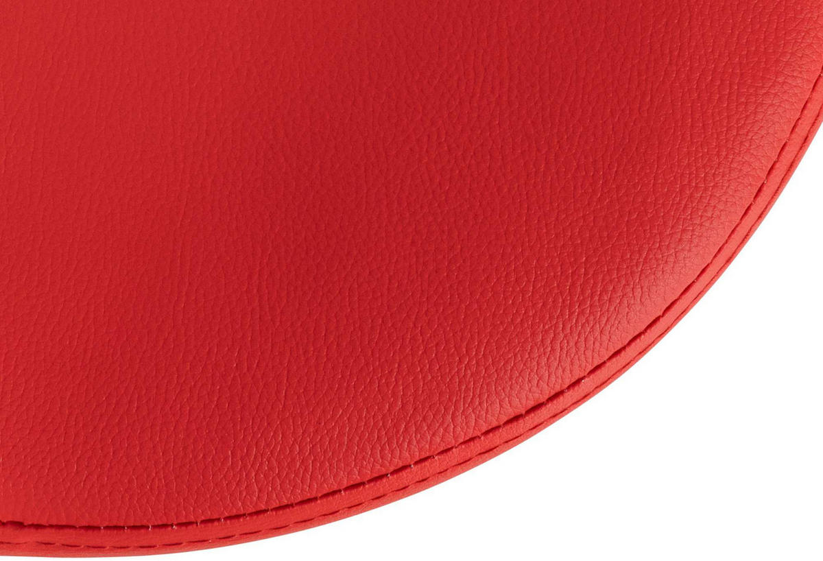 BARHOCKER Pontius Kunstleder chrom rot - Chromfarben/Rot, Kunststoff/Metall (38.5/81/38.5cm) - TPFLiving