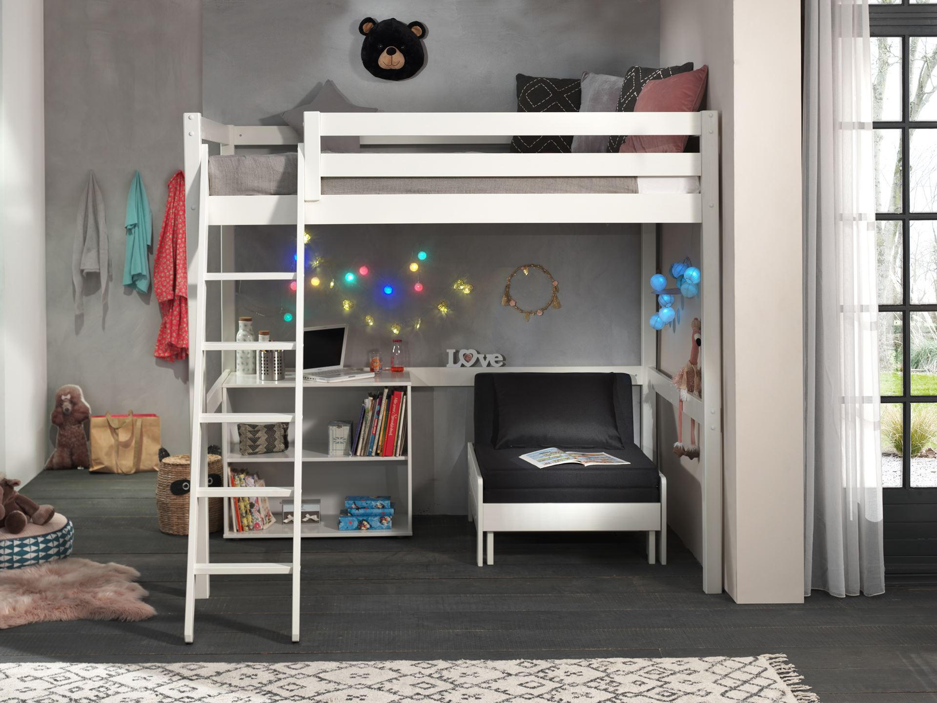 HOCHBETT Karolina 209x190x215 aus Massivholz+MDF in Weiß - Weiß, Holz (140/200cm) - 58aufmkessel