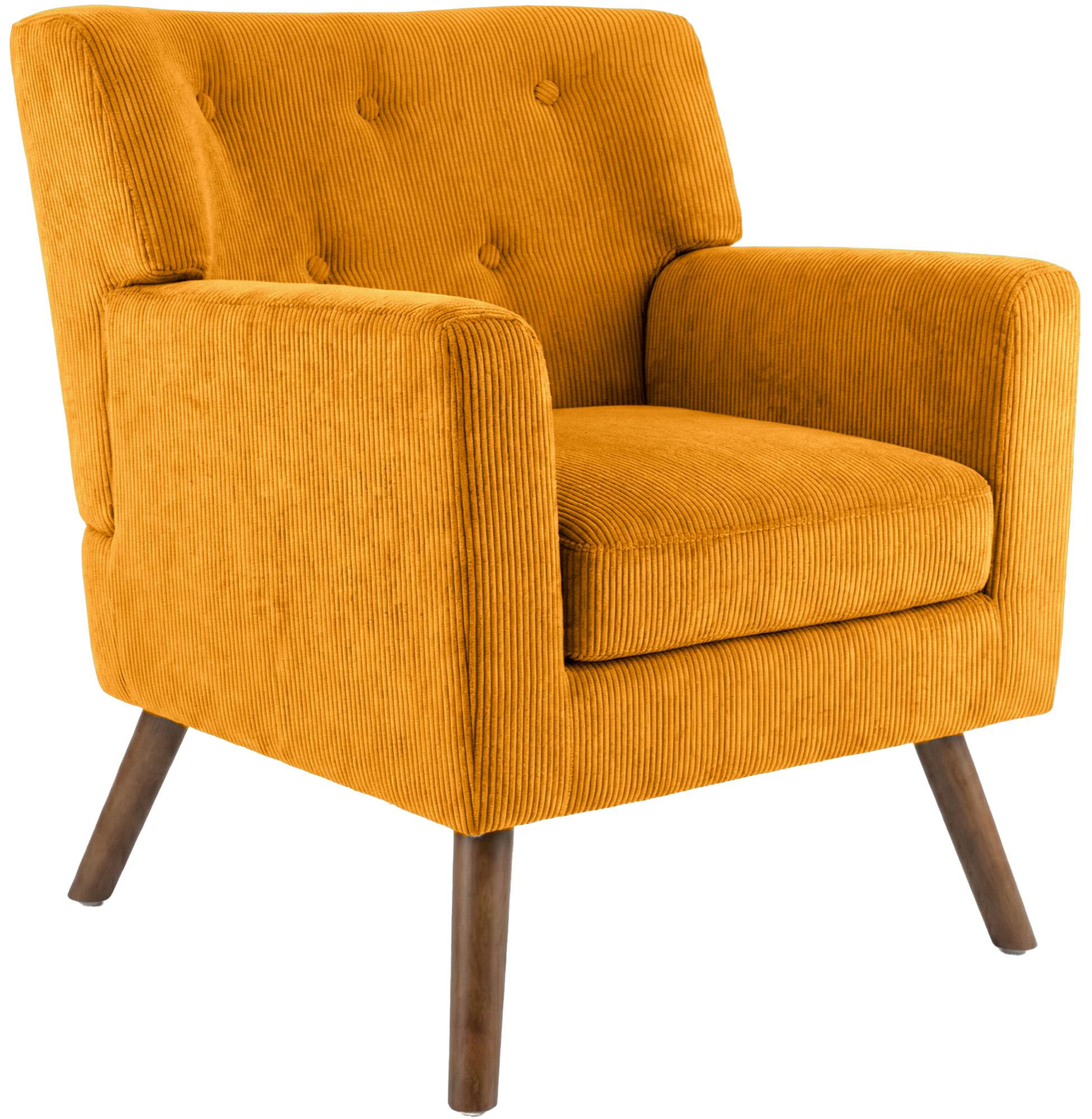 SESSEL Cord Orange - Braun/Orange, Holz/Textil (72/80/74cm) - CLP