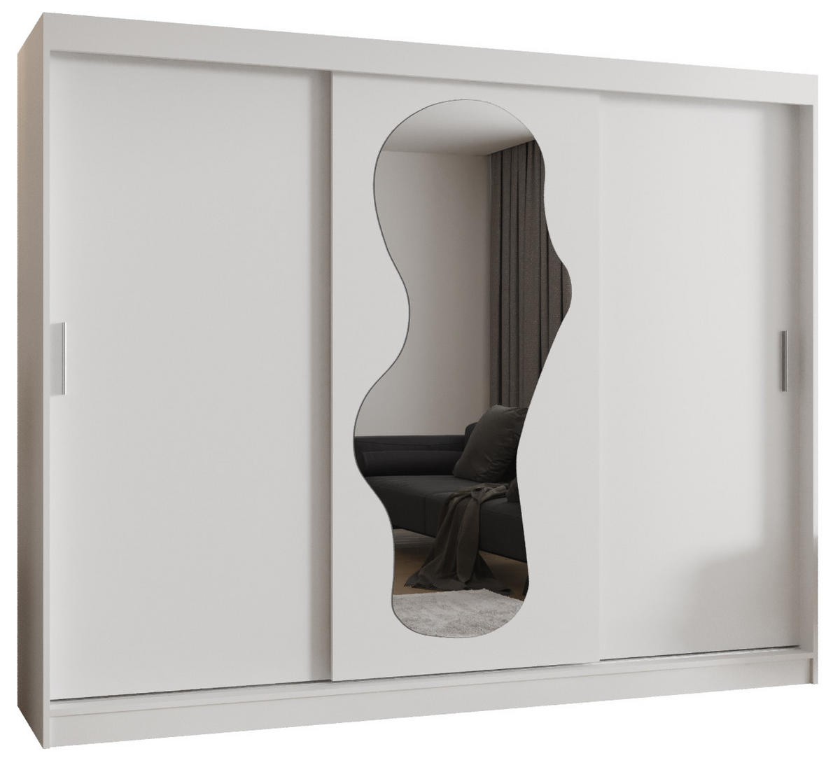 SCHWEBETÜRENSCHRANK 200/250/62 3-türig - Silberfarben/Weiß, Holz (250/200/62cm) - MÖBEL KRYSPOL