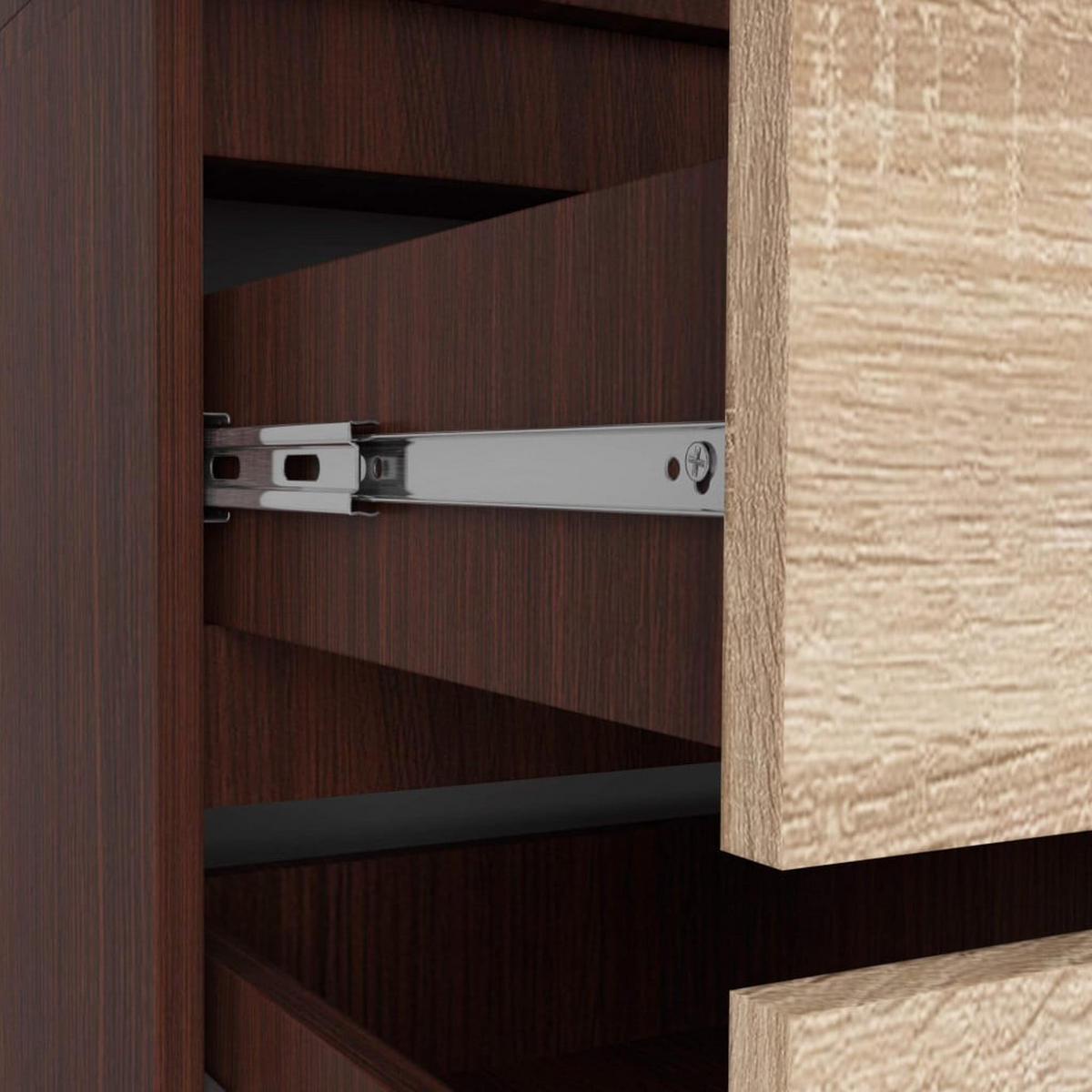 KLEIDERSCHRANK Dunkelbraun, Eiche Sonoma 234/90/51 - Dunkelbraun, Holzwerkstoff (90/234/51cm) - RAUMHIRSCH FURNITURE