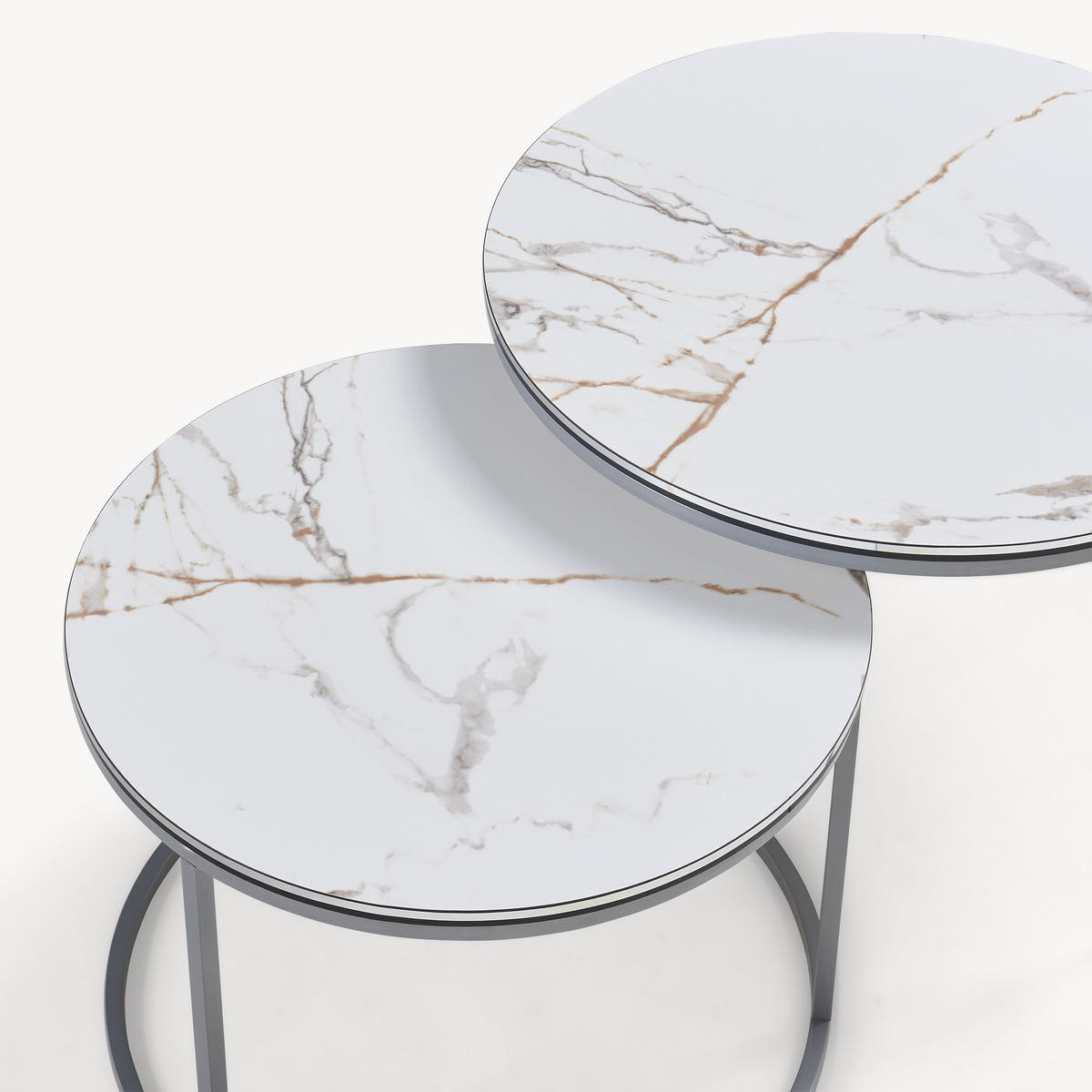 SADA KONFERENČNÍCH STOLKŮ Skagen 2dílná 70/70/50 cm - bílá, kompozitní dřevo (70/70/50cm) - [en.casa]