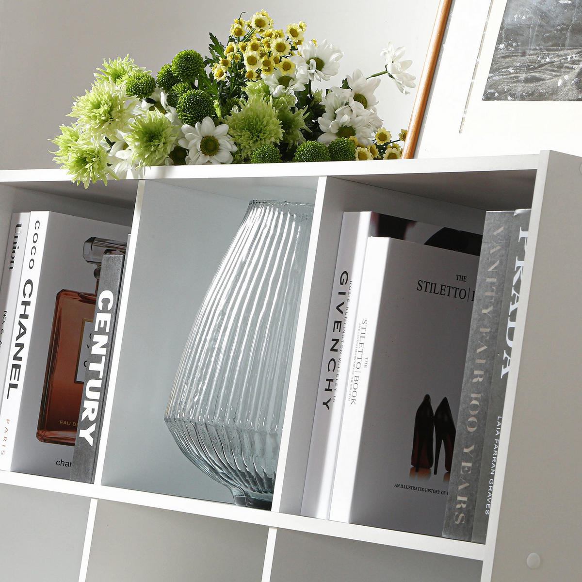 REGAL mit 9 Fächern - Weiß, Holzwerkstoff (29.5/92.5/92.5cm) - Calicosy