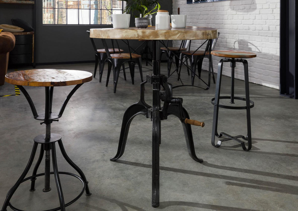 TISCH Altholz 75x75x75 mehrfarbig lackiert INDUSTRIAL #21 - Multicolor, Holz (75/75/45cm) - Massivmoebel24