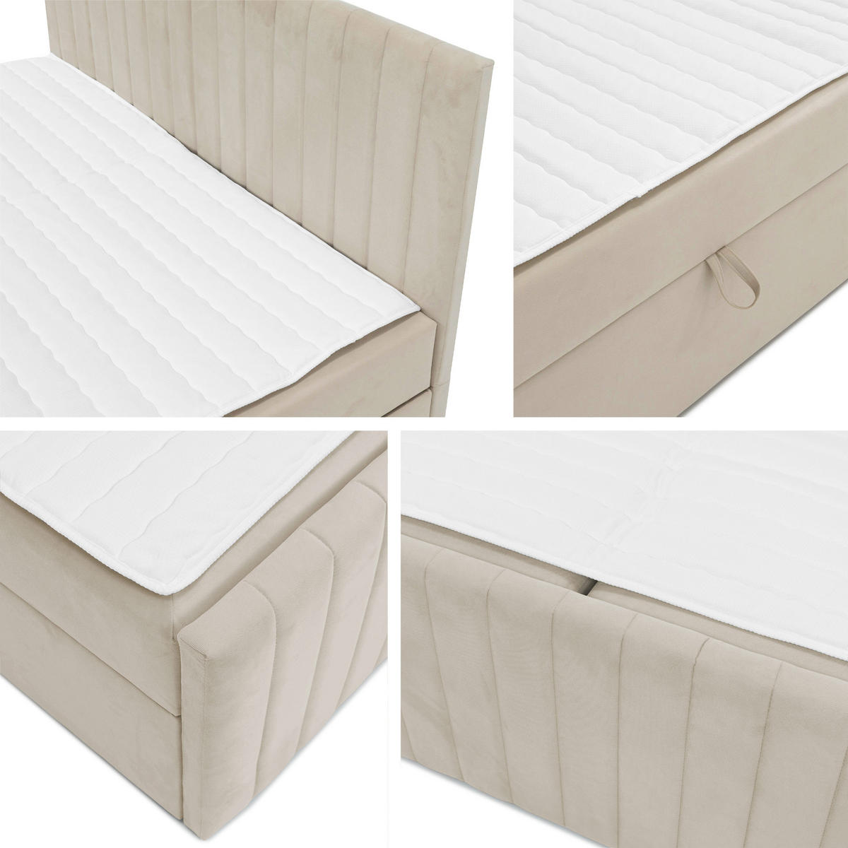 BOXBETT Tirulo Fix - Blau/Schwarz, Holzwerkstoff/Kunststoff (180/200cm) - MIRJAN24