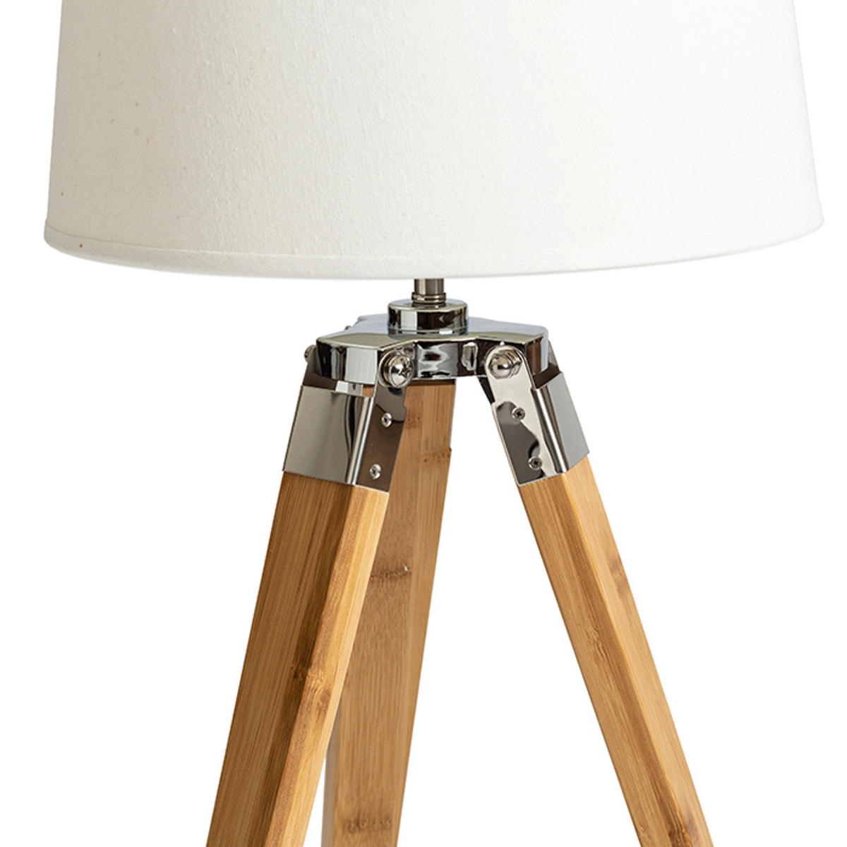 LEUCHTE ALVIS bamboo chrome Bambus 11 W - Chromfarben, Naturmaterialien (24.5/24.5/60cm) - Rendl