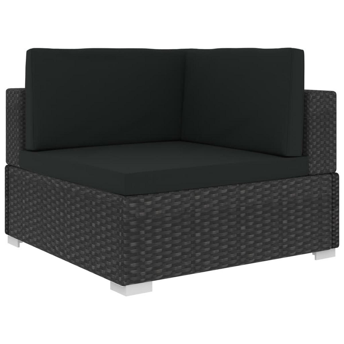 GARTENSOFA VYNE 70/54/70 cm （2-SITZER） - Schwarz, Holz (70/54/70cm) - ZMH