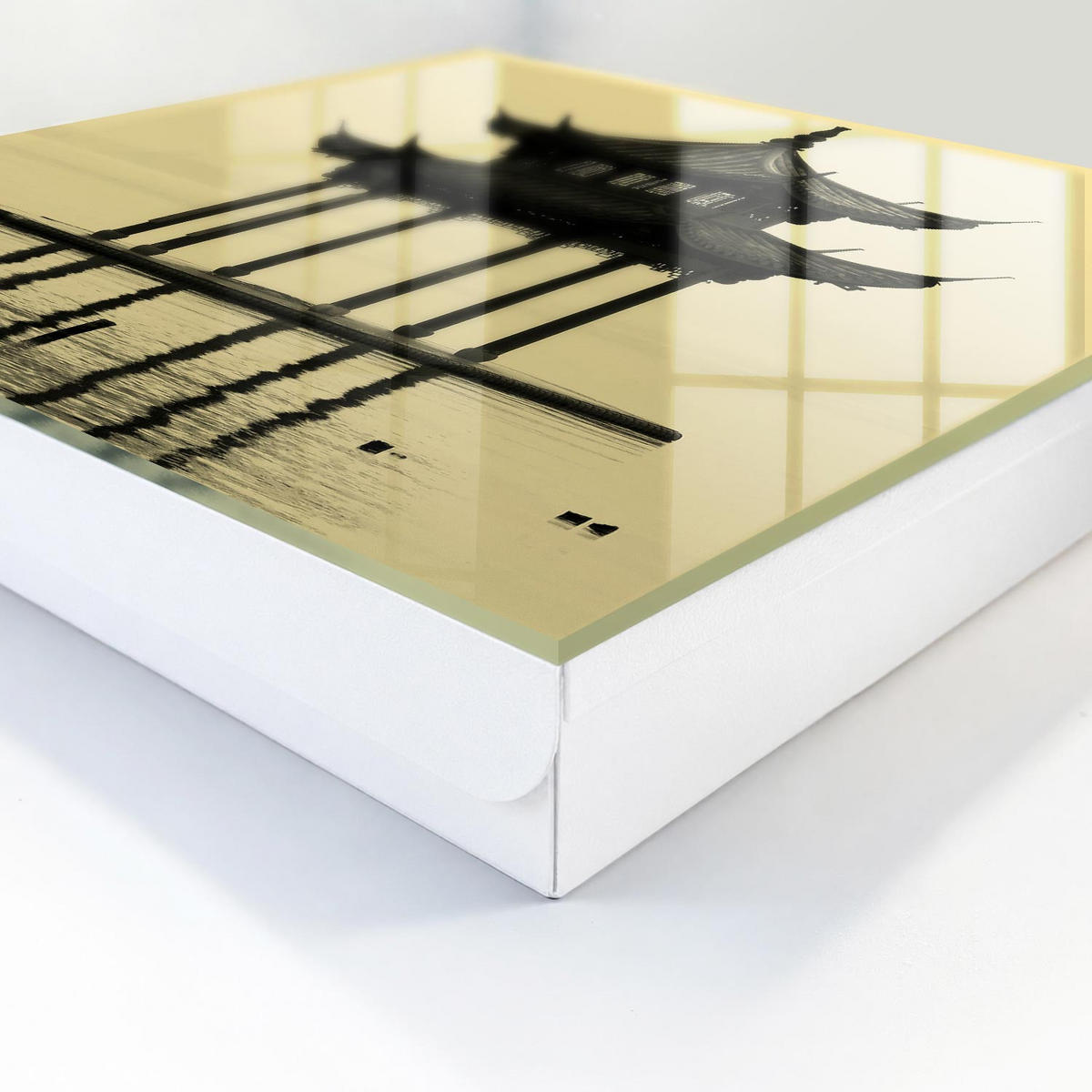 SCHLÜSSELBOX Weiß 30x30 cm – Türöffnung nach rechts - Pavillon im Wasser - Gelb, Metall (30/30/5cm) - TULUP