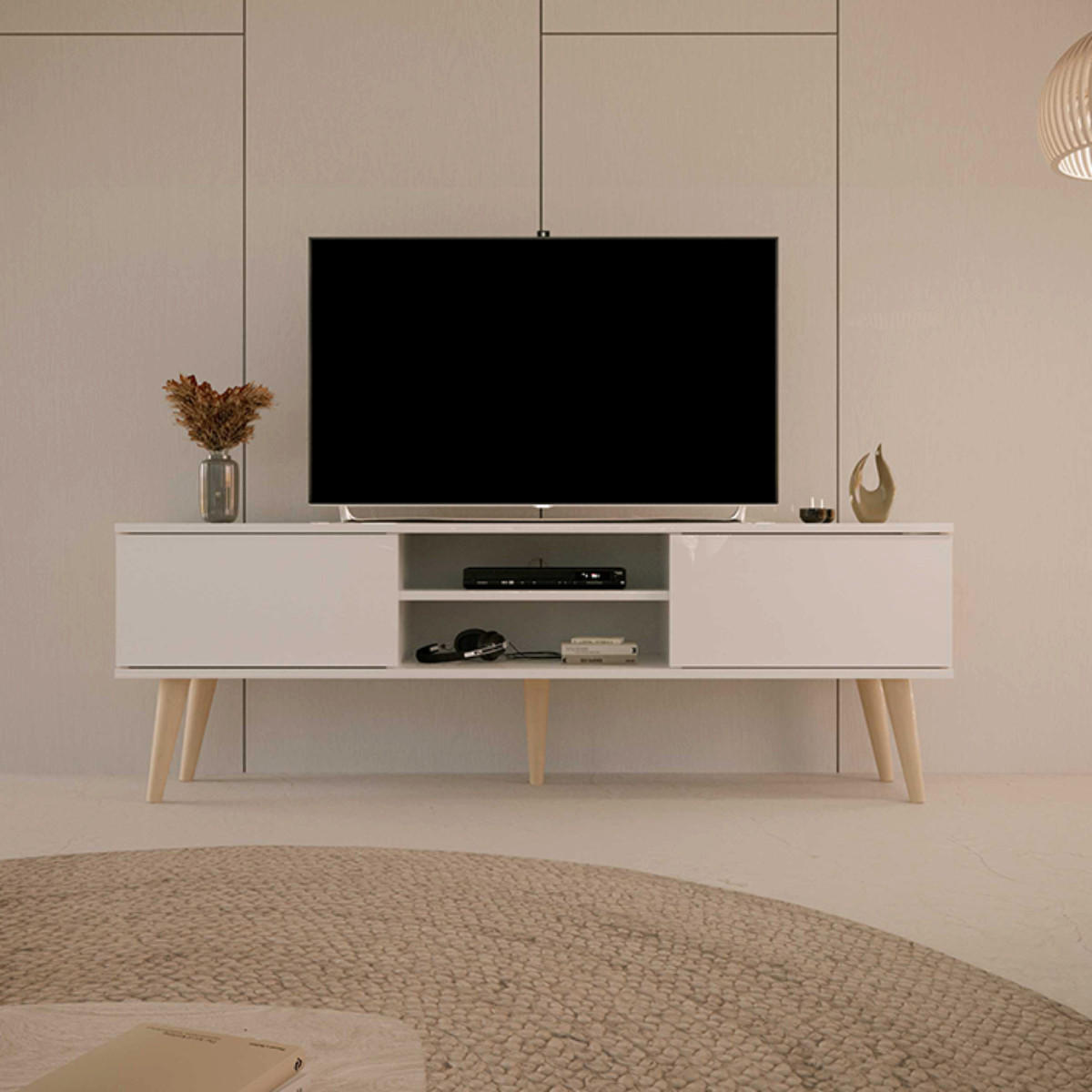 TV-MÖBEL Toronto Weiß - Weiß, Holzwerkstoff (160/55/35cm) - Petits-meubles